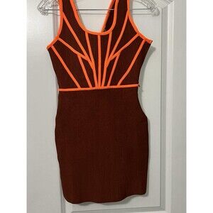 Orange bodycon dress